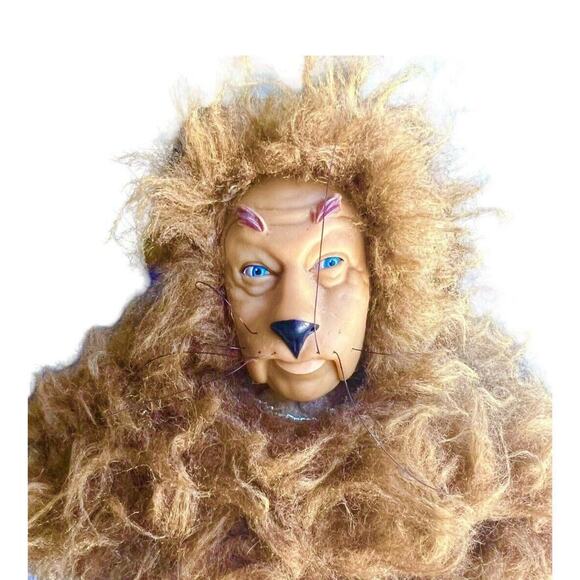 Vintage Wizard of Oz Figure Cowardly Lion Stuffed Animal 14" Stand Movie Plush - Picture 3 of 10